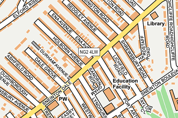 NG2 4LW map - OS OpenMap – Local (Ordnance Survey)