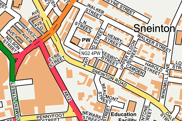 NG2 4PW map - OS OpenMap – Local (Ordnance Survey)