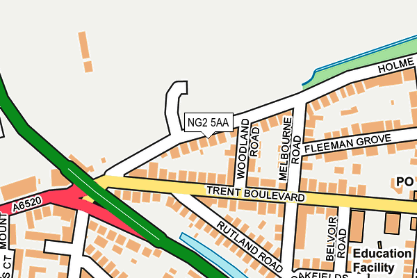 NG2 5AA map - OS OpenMap – Local (Ordnance Survey)