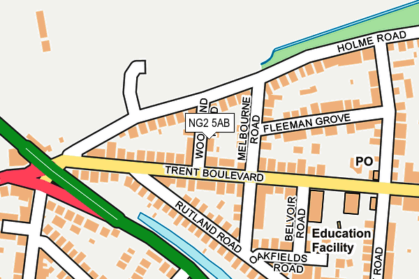 NG2 5AB map - OS OpenMap – Local (Ordnance Survey)