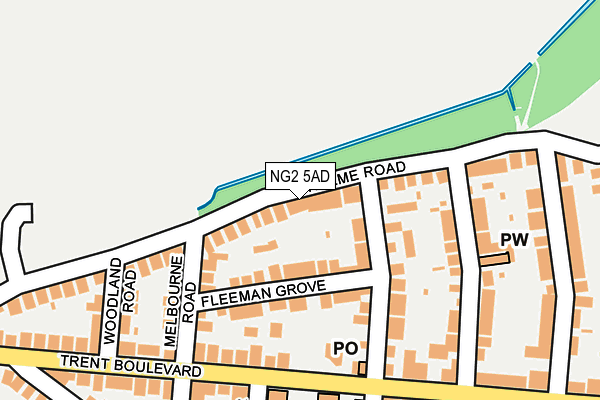NG2 5AD map - OS OpenMap – Local (Ordnance Survey)