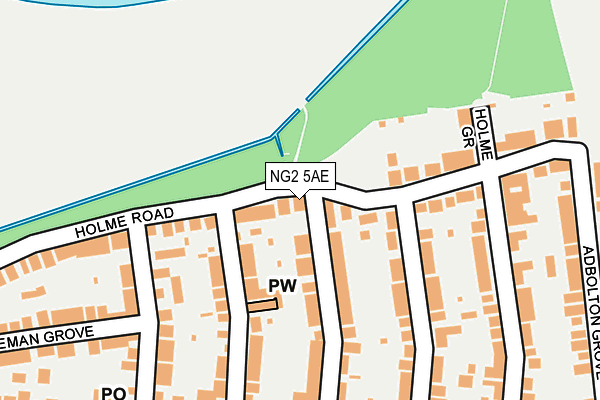 NG2 5AE map - OS OpenMap – Local (Ordnance Survey)