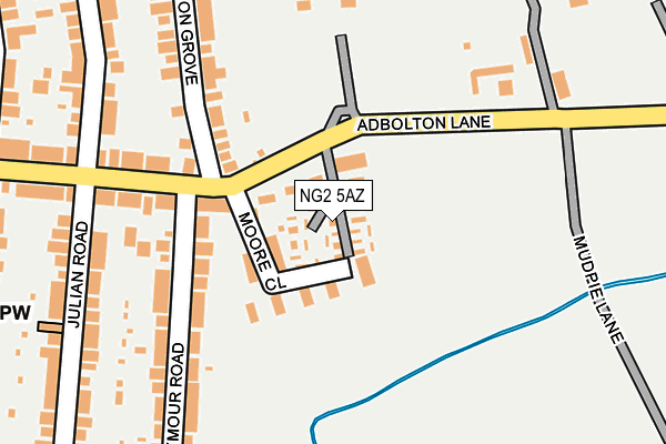 NG2 5AZ map - OS OpenMap – Local (Ordnance Survey)
