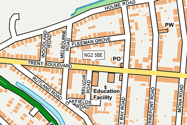NG2 5BE map - OS OpenMap – Local (Ordnance Survey)