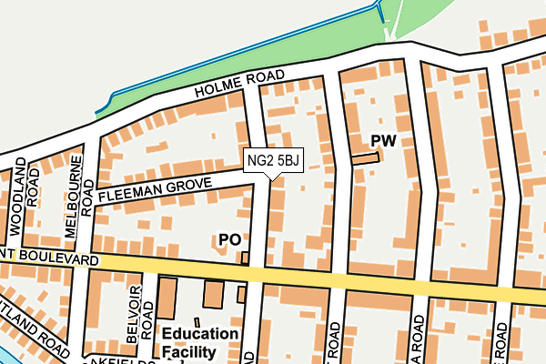 NG2 5BJ map - OS OpenMap – Local (Ordnance Survey)