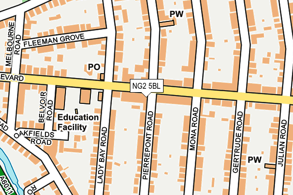 NG2 5BL map - OS OpenMap – Local (Ordnance Survey)