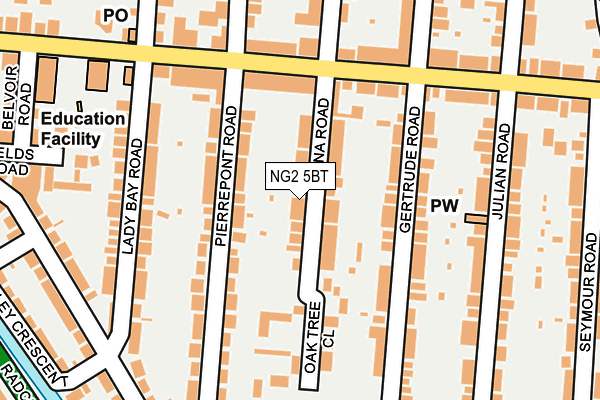 NG2 5BT map - OS OpenMap – Local (Ordnance Survey)