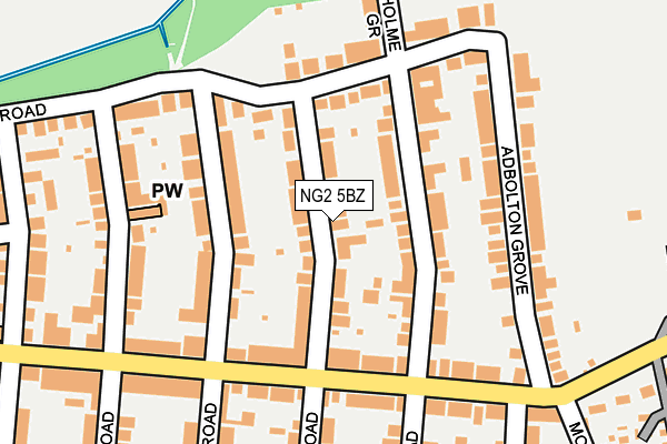 NG2 5BZ map - OS OpenMap – Local (Ordnance Survey)