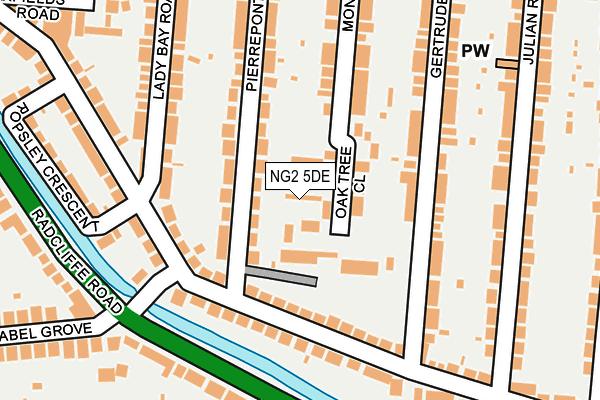 NG2 5DE map - OS OpenMap – Local (Ordnance Survey)