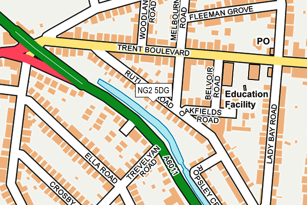 NG2 5DG map - OS OpenMap – Local (Ordnance Survey)