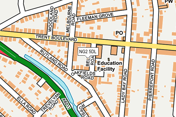 NG2 5DL map - OS OpenMap – Local (Ordnance Survey)