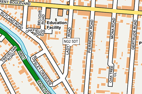 NG2 5DT map - OS OpenMap – Local (Ordnance Survey)