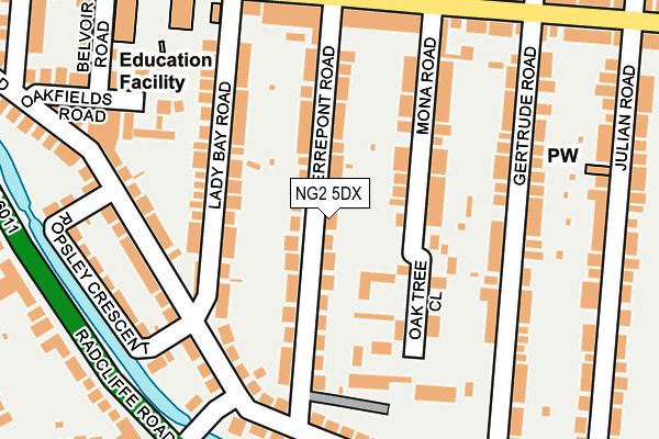 NG2 5DX map - OS OpenMap – Local (Ordnance Survey)