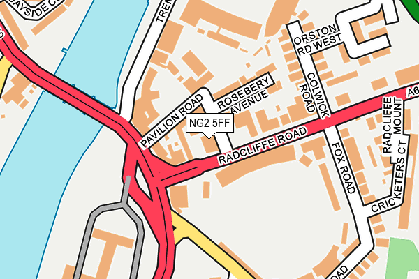 NG2 5FF map - OS OpenMap – Local (Ordnance Survey)