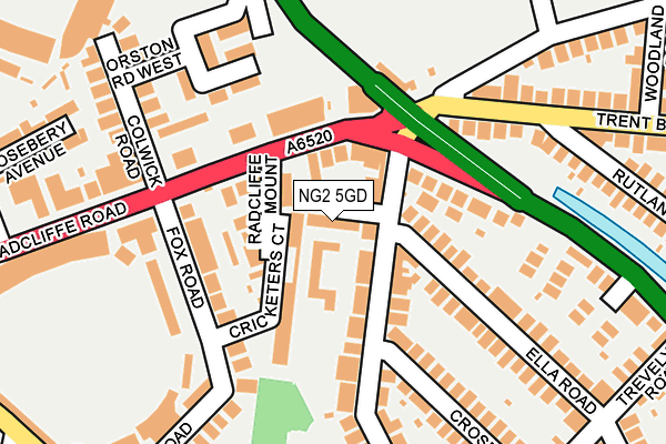 NG2 5GD map - OS OpenMap – Local (Ordnance Survey)