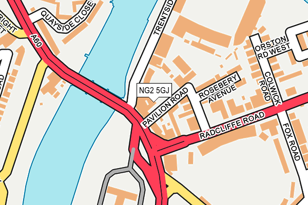 NG2 5GJ map - OS OpenMap – Local (Ordnance Survey)