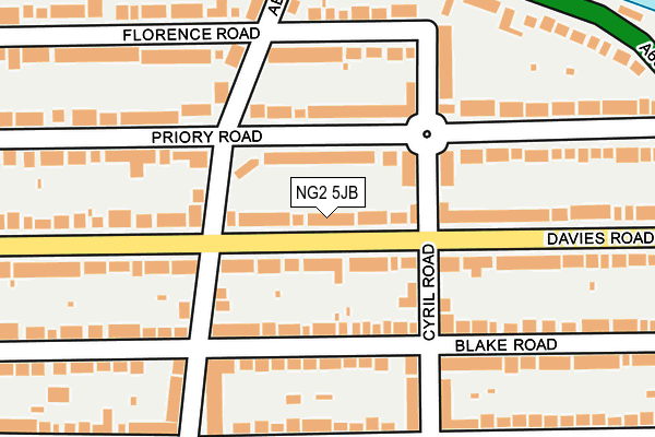 NG2 5JB map - OS OpenMap – Local (Ordnance Survey)