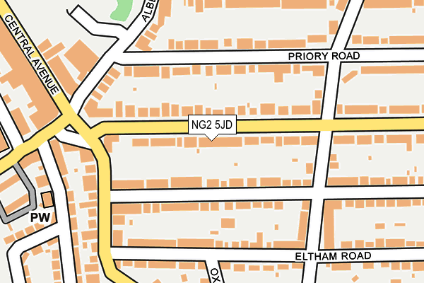 NG2 5JD map - OS OpenMap – Local (Ordnance Survey)