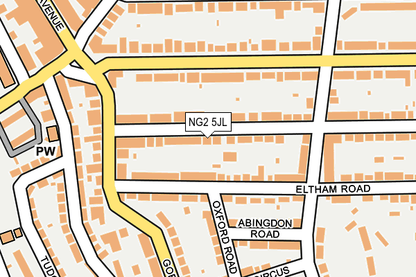 NG2 5JL map - OS OpenMap – Local (Ordnance Survey)