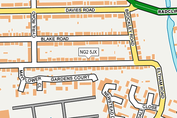 NG2 5JX map - OS OpenMap – Local (Ordnance Survey)