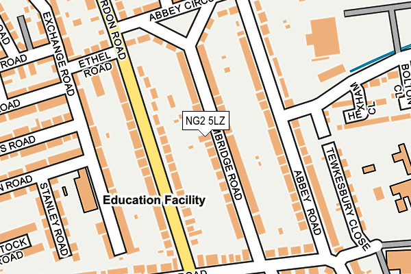 NG2 5LZ map - OS OpenMap – Local (Ordnance Survey)