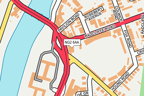 NG2 6AA map - OS OpenMap – Local (Ordnance Survey)