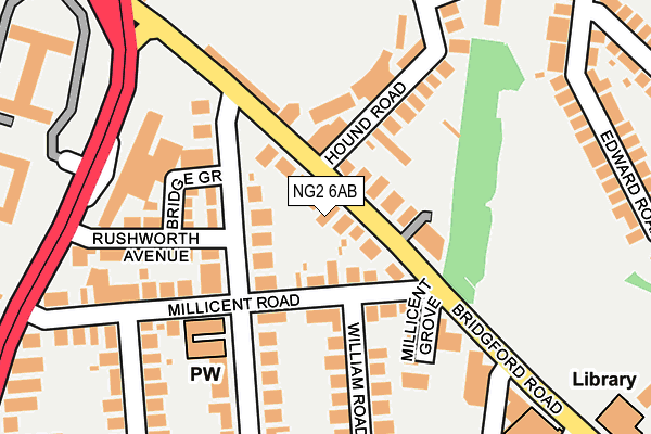 NG2 6AB map - OS OpenMap – Local (Ordnance Survey)