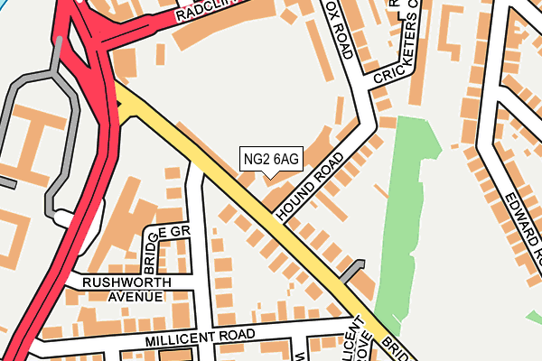 NG2 6AG map - OS OpenMap – Local (Ordnance Survey)