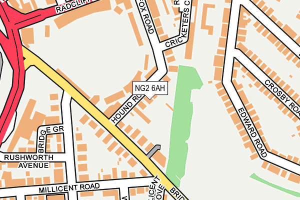 NG2 6AH map - OS OpenMap – Local (Ordnance Survey)