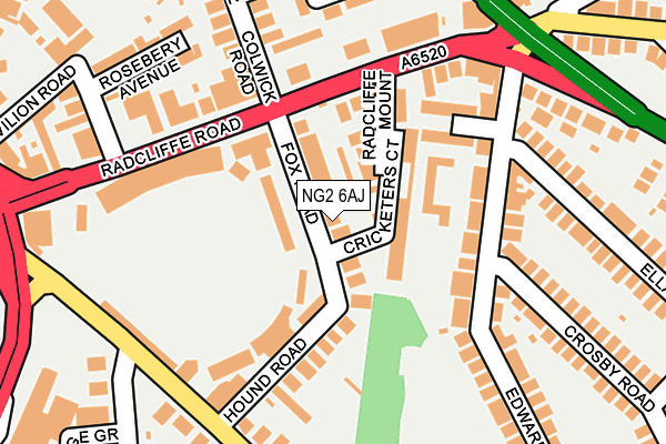 NG2 6AJ map - OS OpenMap – Local (Ordnance Survey)