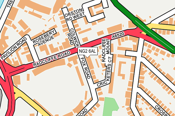 NG2 6AL map - OS OpenMap – Local (Ordnance Survey)