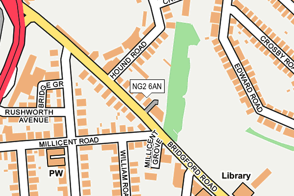 NG2 6AN map - OS OpenMap – Local (Ordnance Survey)