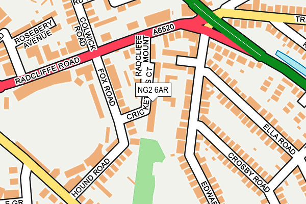 NG2 6AR map - OS OpenMap – Local (Ordnance Survey)