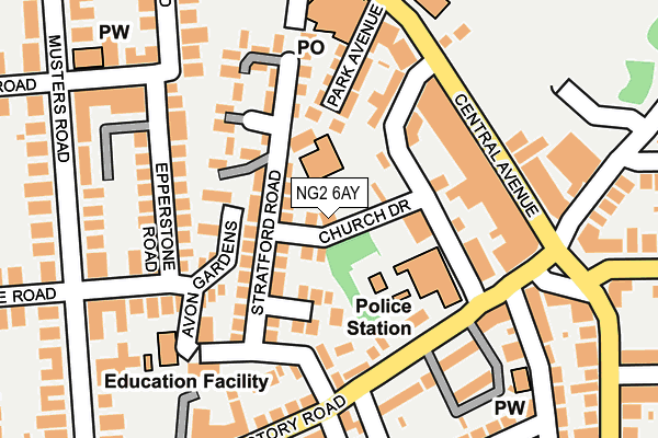NG2 6AY map - OS OpenMap – Local (Ordnance Survey)