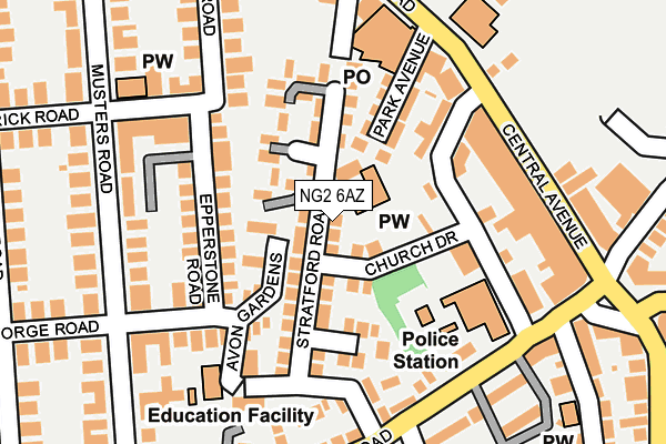 NG2 6AZ map - OS OpenMap – Local (Ordnance Survey)