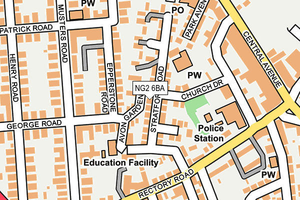 NG2 6BA map - OS OpenMap – Local (Ordnance Survey)
