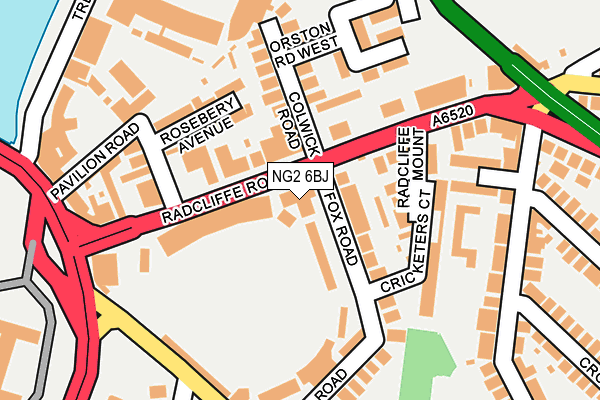 NG2 6BJ map - OS OpenMap – Local (Ordnance Survey)