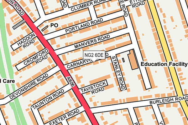 NG2 6DE map - OS OpenMap – Local (Ordnance Survey)