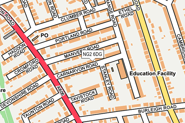 NG2 6DG map - OS OpenMap – Local (Ordnance Survey)