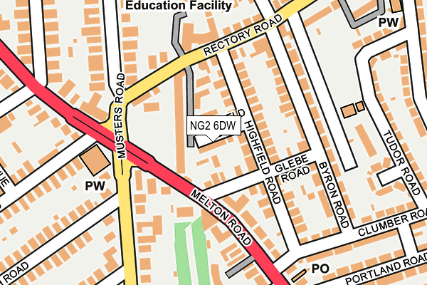 NG2 6DW map - OS OpenMap – Local (Ordnance Survey)