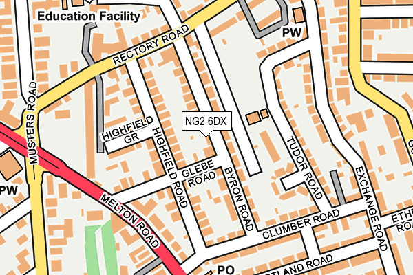 NG2 6DX map - OS OpenMap – Local (Ordnance Survey)