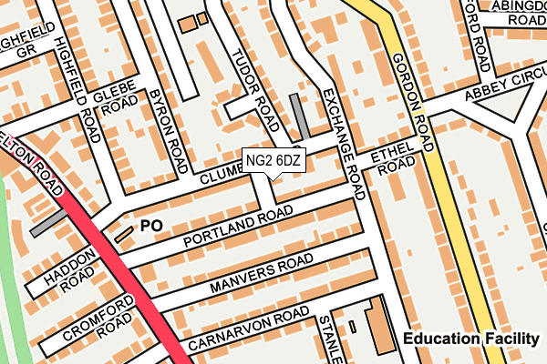 NG2 6DZ map - OS OpenMap – Local (Ordnance Survey)
