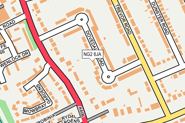 NG2 6JA map - OS OpenMap – Local (Ordnance Survey)