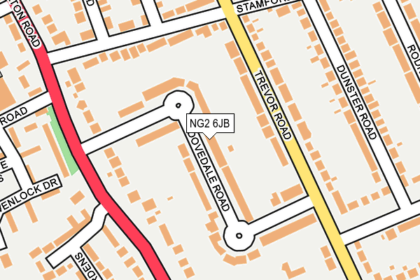 NG2 6JB map - OS OpenMap – Local (Ordnance Survey)