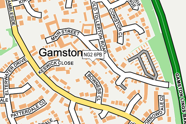 NG2 6PB map - OS OpenMap – Local (Ordnance Survey)