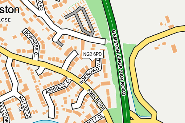 NG2 6PD map - OS OpenMap – Local (Ordnance Survey)