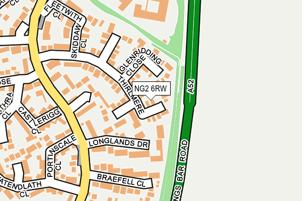 NG2 6RW map - OS OpenMap – Local (Ordnance Survey)