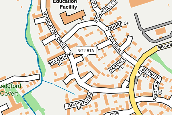 NG2 6TA map - OS OpenMap – Local (Ordnance Survey)