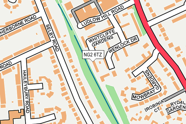 NG2 6TZ map - OS OpenMap – Local (Ordnance Survey)