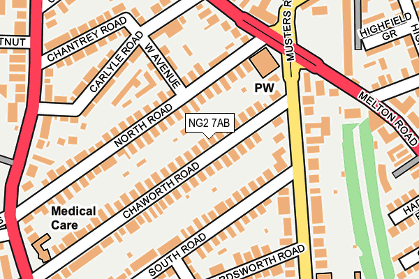 NG2 7AB map - OS OpenMap – Local (Ordnance Survey)
